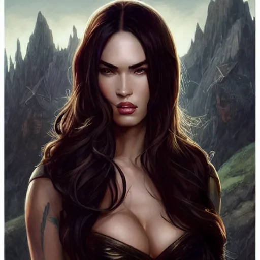 Image similar to megan fox, d & d, fantasy, portrait, highly detailed, digital painting, trending on artstation, concept art, sharp focus, illustration, art by artgerm and greg rutkowski and magali villeneuve