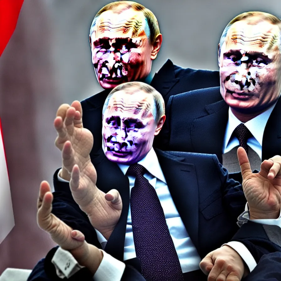 Image similar to putin took over the world