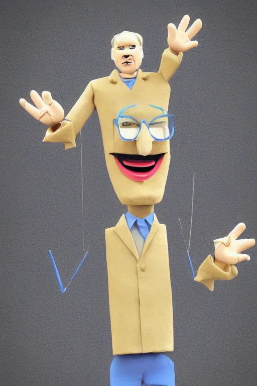 Image similar to Steve Martin as a marionette, 3d rendered style