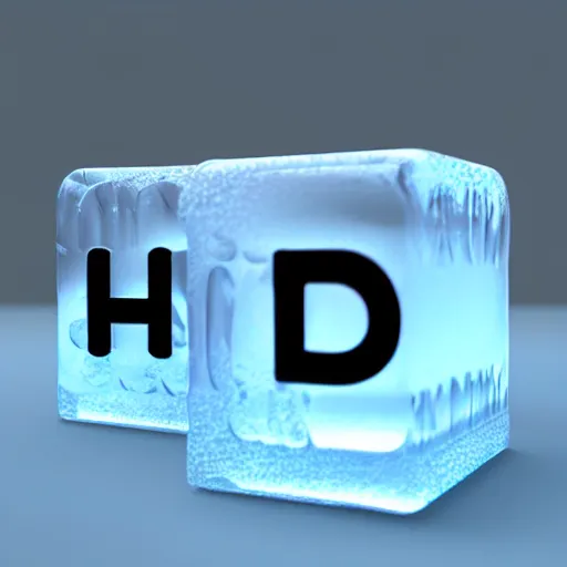 Image similar to a 3 d model of the word'hot'made of ice cubes, 3 d maya render, octane render, cgsociety