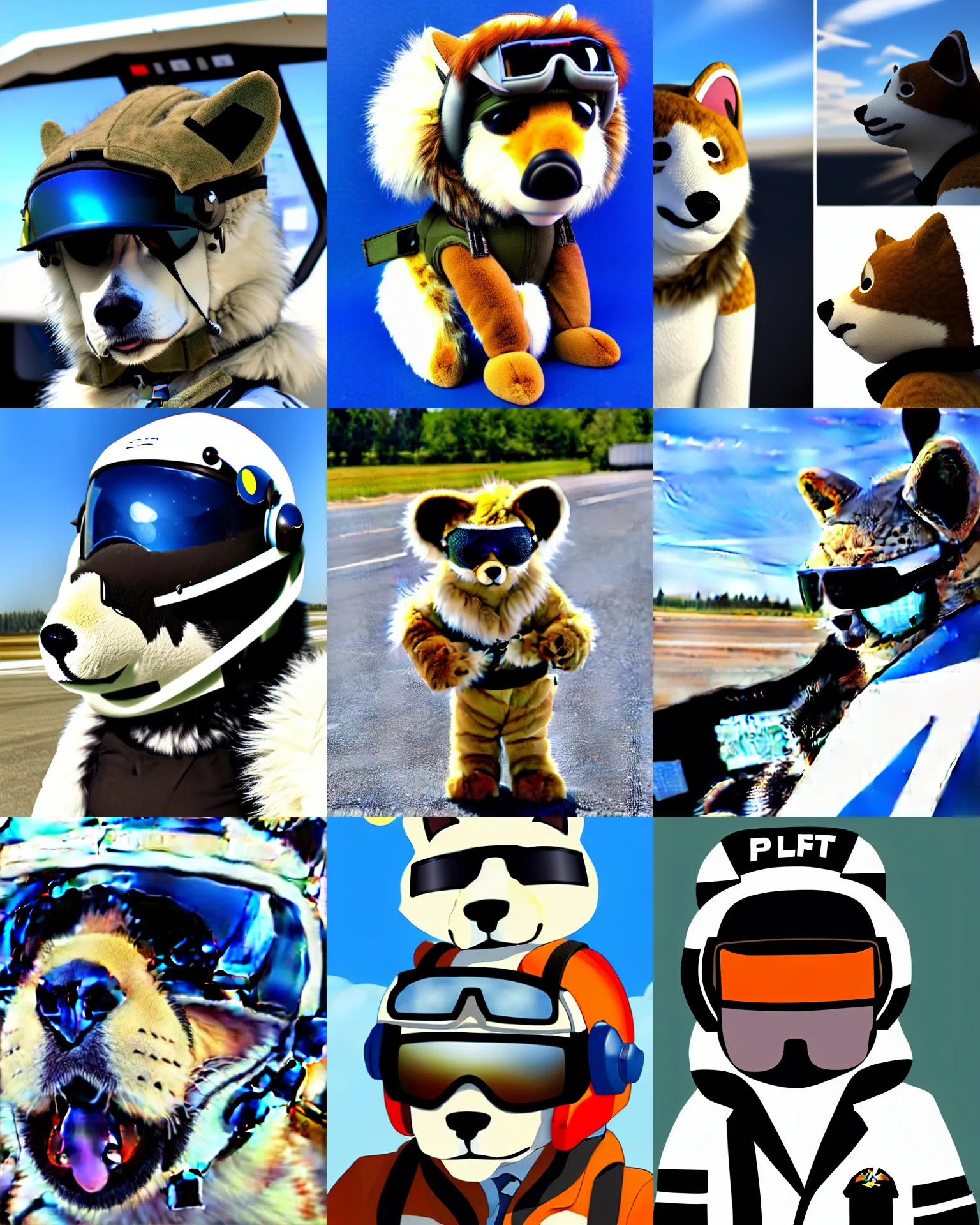 Prompt: furry pilot