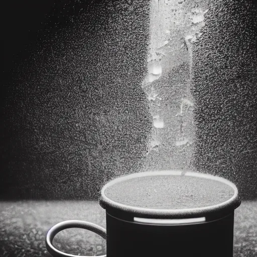 Prompt: dslr photo of a water funnel spinning in blender, full bodied portrait, very high quality, intricate details, extremely high quality, moody lighting, real camera, real photo, 8 k, full subject in shot, commercially ready