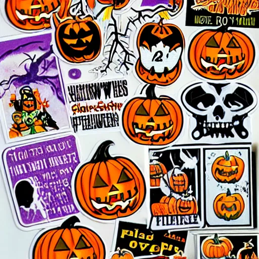 Image similar to vintage 1 9 8 0 s halloween stickers