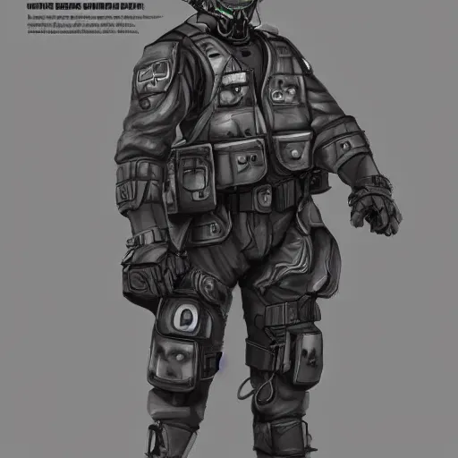 Image similar to full body concept art of a Gear Policeman trending on artstation deviantart Pinterest detailed High Resolution HD 8k