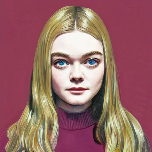 Prompt: professional painting of Elle Fanning in the style of John Romita Jr., head and shoulders portrait, symmetrical facial features, smooth, sharp focus, illustration, intricate, stormy weather, extremely detailed masterpiece,
