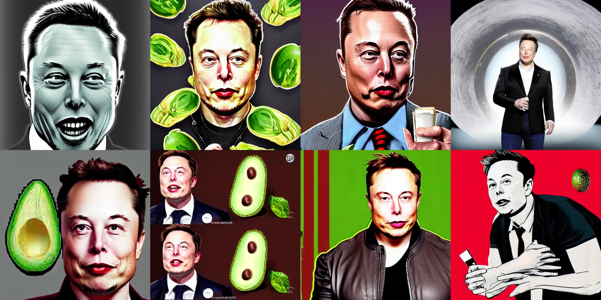 Prompt: Elon Musk in the style of avocado