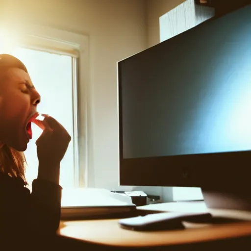 Prompt: A screaming programmer in front of its computer