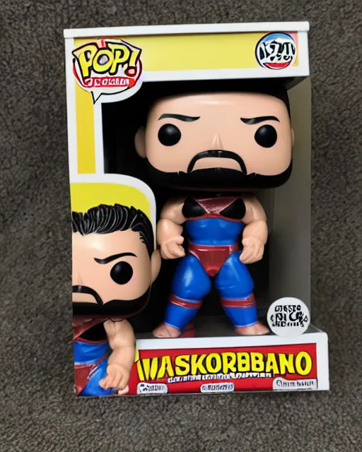 Image similar to Wrestler Funko Pop. Photographic, photography