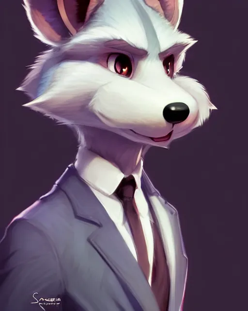 Image similar to character concept art of a cute male anthropomorphic furry | | adorable snout, key visual, realistic shaded perfect face, fine details by stanley artgerm lau, wlop, rossdraws, james jean, andrei riabovitchev, marc simonetti, and sakimichan, trending on weasyl