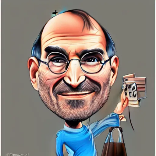 Image similar to steve jobs caricature by tiago hoisel
