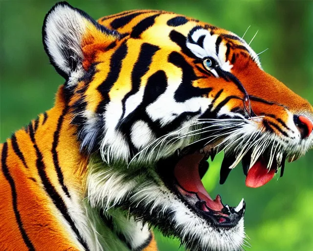 Prompt: tiger striped dragon