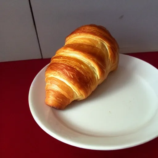 Image similar to croissant with a top hat and a mustache