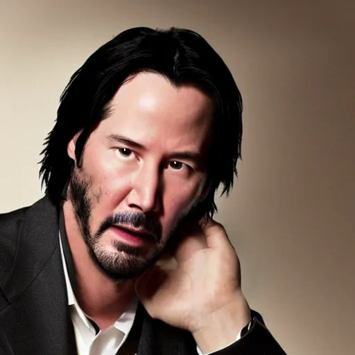 Prompt: Keanu Reeves plays a woman, movie poster for a romantic comedy
