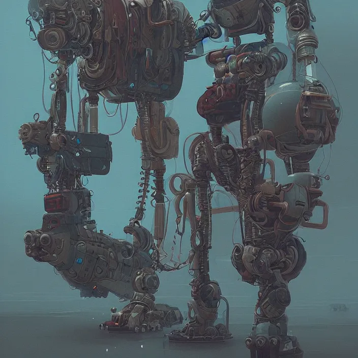 Image similar to dieselpunk robotic mistress, extremely detailed, plush, intricate, soft light, volumetric, blender, digital painting, art station, by simon stalenhag