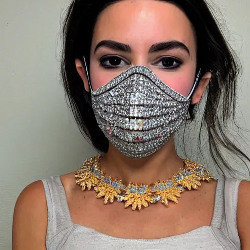 Prompt: a princess with lots of jewelry and an Ultra Lux mask