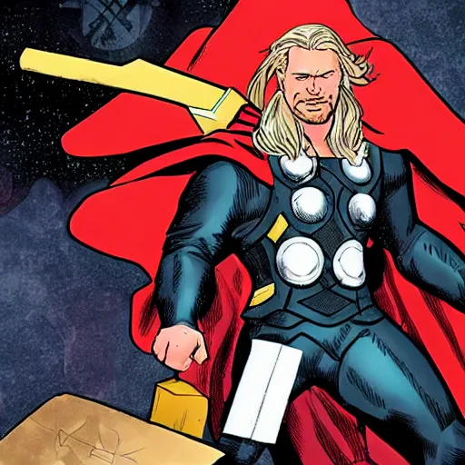 Image similar to Thor in the style of Mark Waid