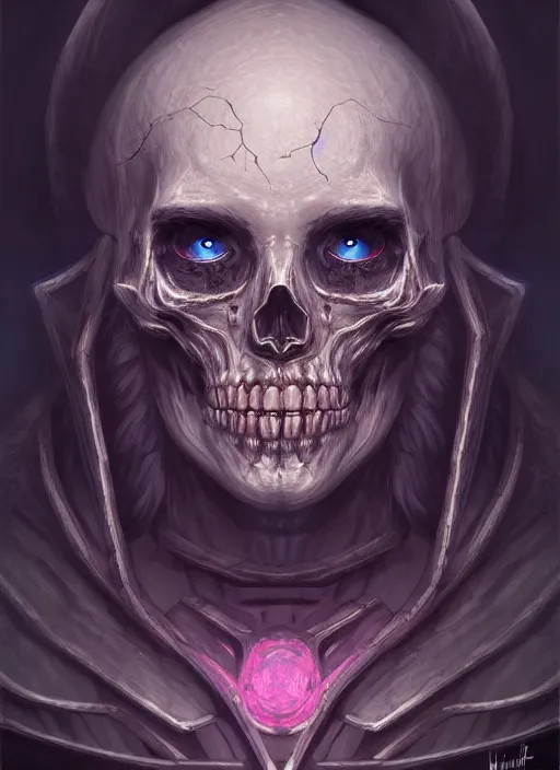 Image similar to fineart portrait illustration of the necromancer, hyper detailed, crisp