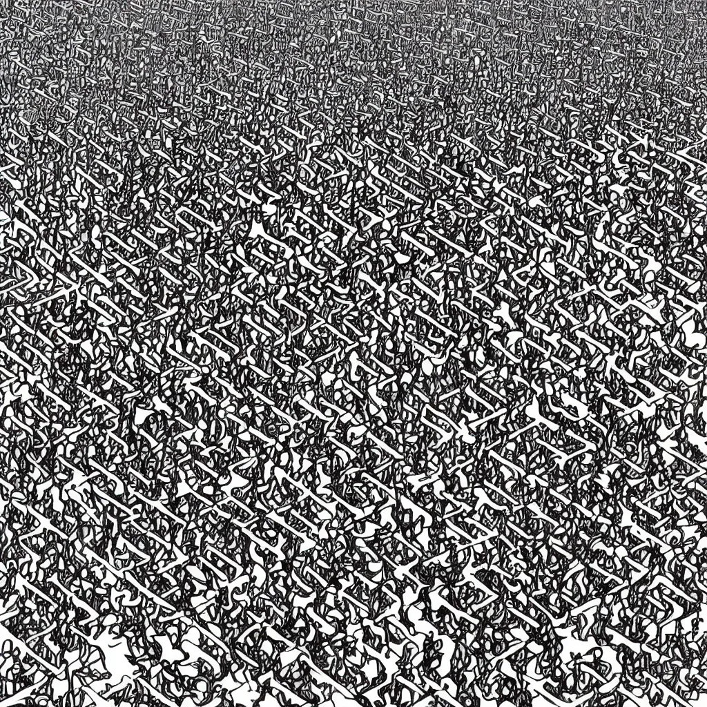 Prompt: very large mouse army on the march. m c escher