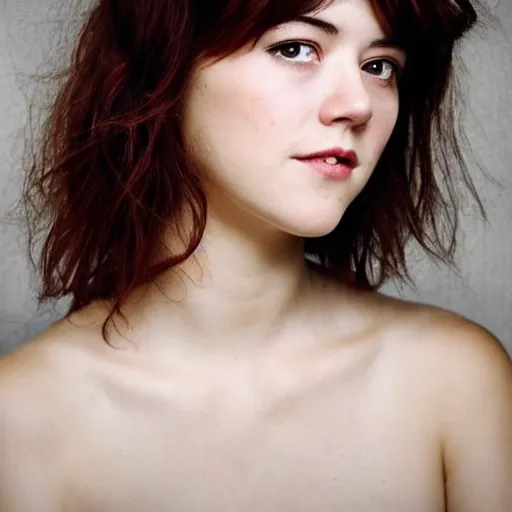 Image similar to a masterpiece portrait photo of a beautiful young woman who looks like a manic pixie dream girl mary elizabeth winstead, symmetrical face