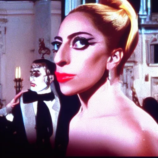 Image similar to movie screenshot of lady gaga in Evita 1996