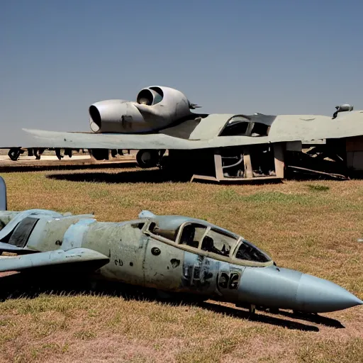 Image similar to derelict A10 warthog jet in the boneyard