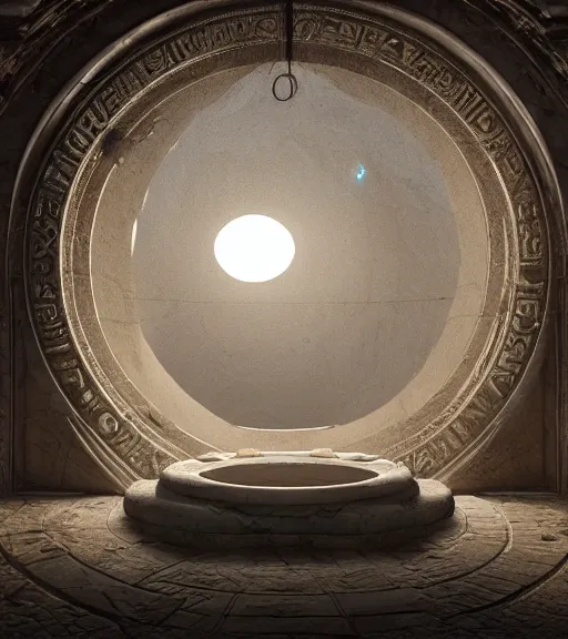 Prompt: greg rutkowski digital painting of an ornate and royal egyptian antechamber tomb, a circular pool with a galaxy inside, unreal engine, hyper realism, realistic shading, cinematic composition, blender render, octane render, hdr, detailed textures, photorealistic, ultrawide shot, 3 5 mm film