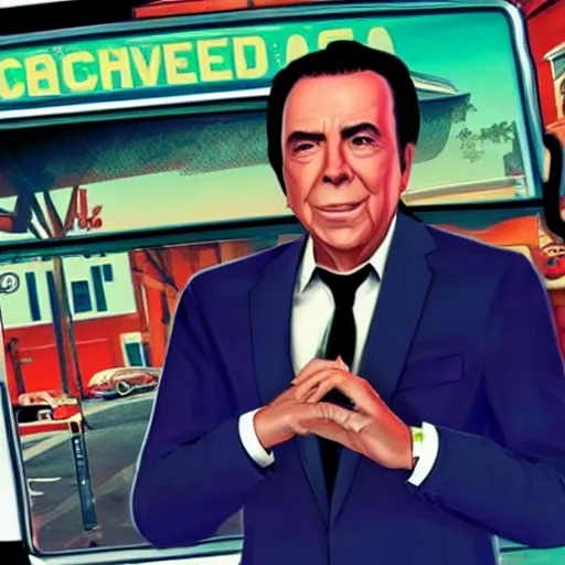 Prompt: silvio santos in gta v loading screen art