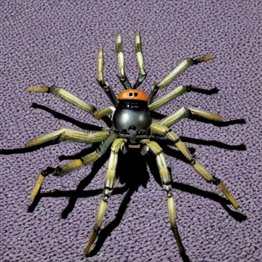 Prompt: spider battle bot fighting a real spider, space theme