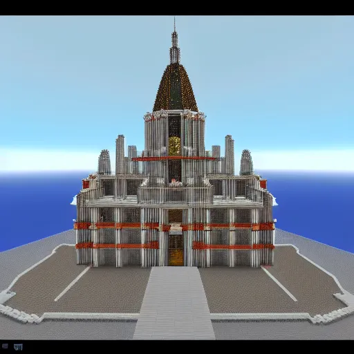 Image similar to saint peters basillica made in minecraft, screenshot