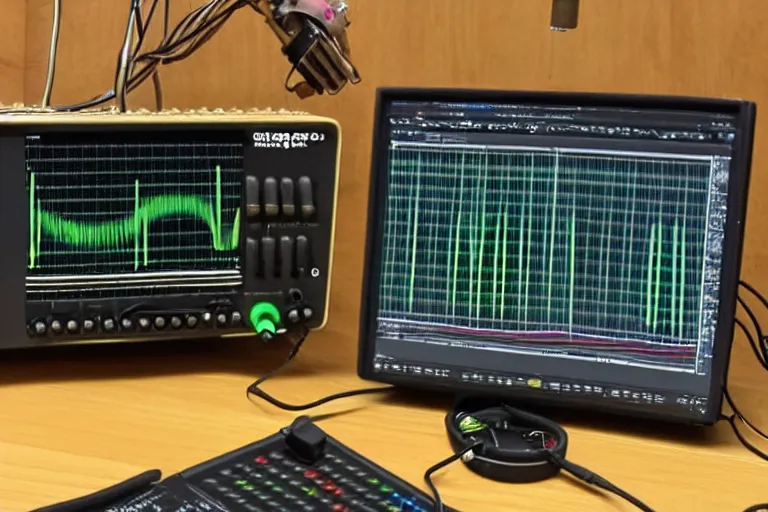 Image similar to an oscilloscope shaking a sound wave, wiggling a weasel, a stoat sinusoid spectacle : the wiggle and the wave - the wiggle is the wave! demonstration of a sine wave ermine.