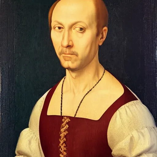 Prompt: a renaissance style portrait painting of Alfredo Linguini
