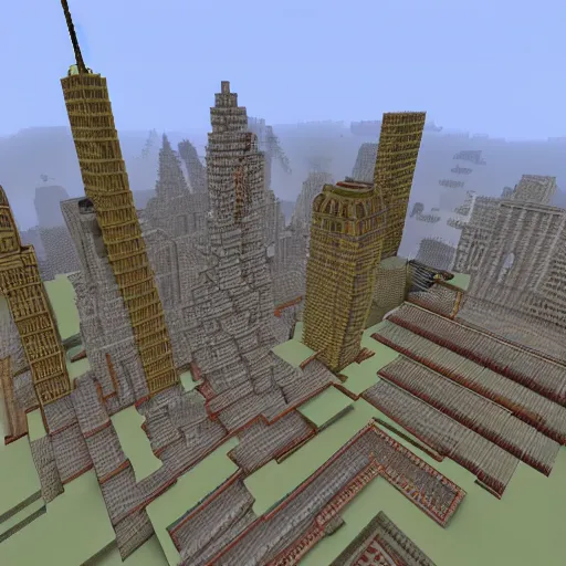 Prompt: Manhattan remade 1:1 in Minecraft