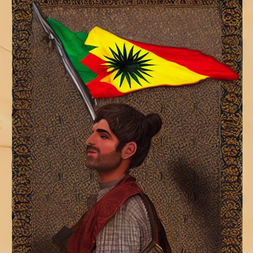 Prompt: Kurdish translator, award winning painting, incredibly detailed, extremely detailed, trending on artstation, extremely hyperealistic, 8k hd