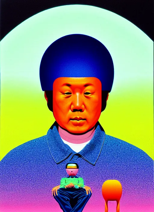 Prompt: self portrait by shusei nagaoka, kaws, david rudnick, pastell colours, airbrush on canvas, cell shaded, 8 k