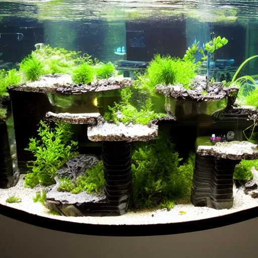 Image similar to habitat 67 inside of an aquascape