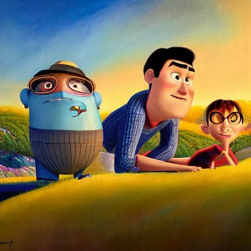 Image similar to a beautiful painting representative of the art style of pixar