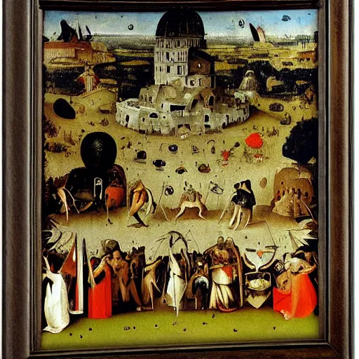 Image similar to fall of roma by hieronymus bosch