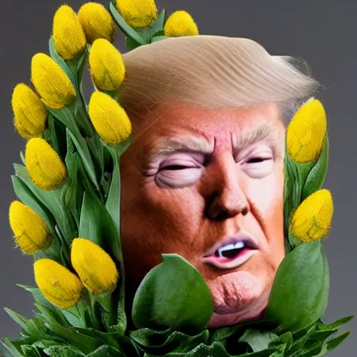 Image similar to Donald Trump in a flower, photographed by Anne Geddes