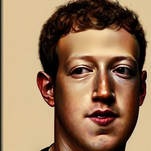 Prompt: hyper realistic, portrait of mark zuckerberg ethnicity : asian, painted by greg rutkowski, wlop, loish,