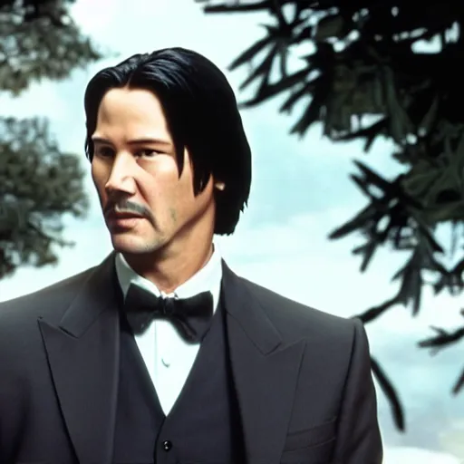 Prompt: film still of keanu reeves as clark gable in gone with wing, gameplay, 8 k, hd