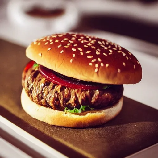 Prompt: close up high resolution photo of hamburger, michelin star, very tasty, food photography, instagram, trending