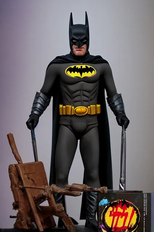 Prompt: painting of batman hot toys'sideshow painting the style of leonardo da vinci