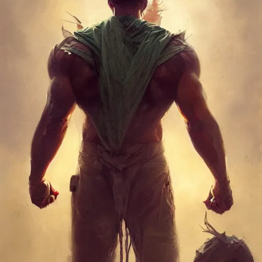Prompt: grasshopper - man, marvel, fantasy, realistic, painting, smooth, strong and powerful, confident, highly detailed, greg rutkowski