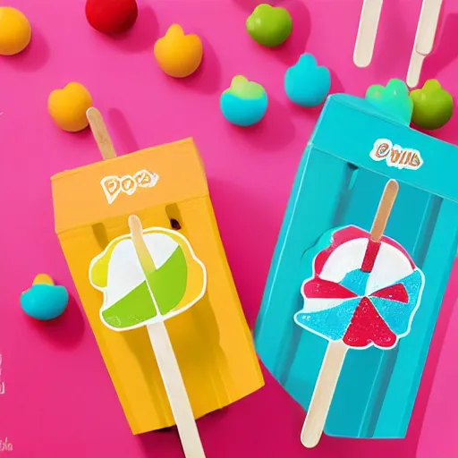 Image similar to yummy yummy popsicles product box design