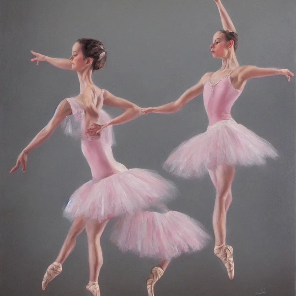 Prompt: a stunning oil painting of a ballerina