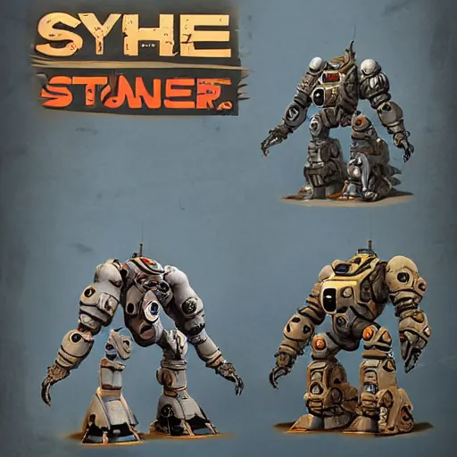 Prompt: sythe mech game artwork stonemaier