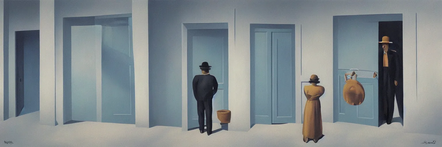 Image similar to door painting magritte