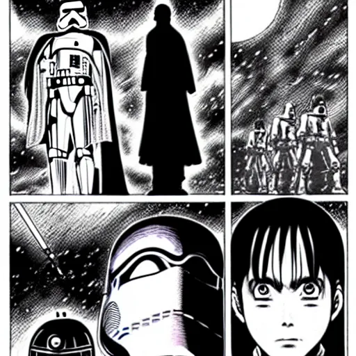 Image similar to starwars manga by junji ito