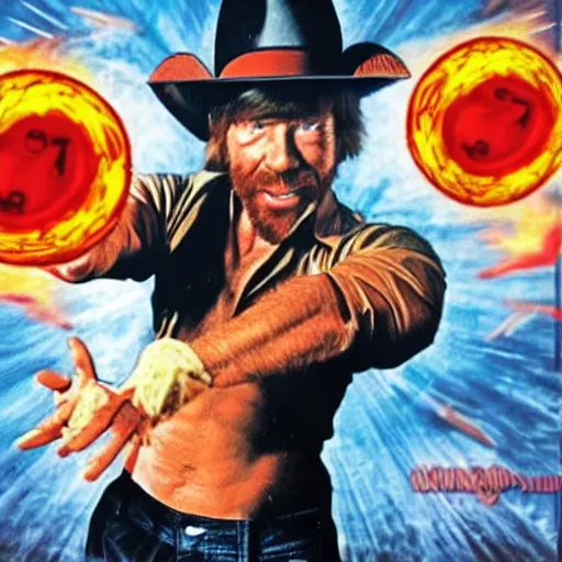 Image similar to chuck norris throwing a kamehameha