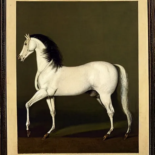 Image similar to a rearing horse, contraposto, by george-stubbs